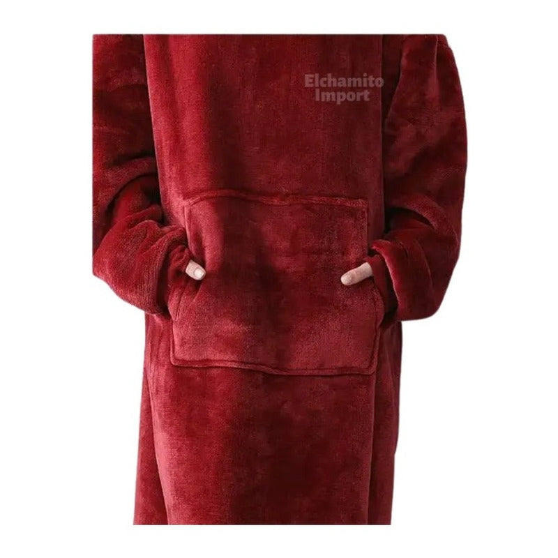 Poleron Manta Maxi Poleron  Felpa Polar Invierno