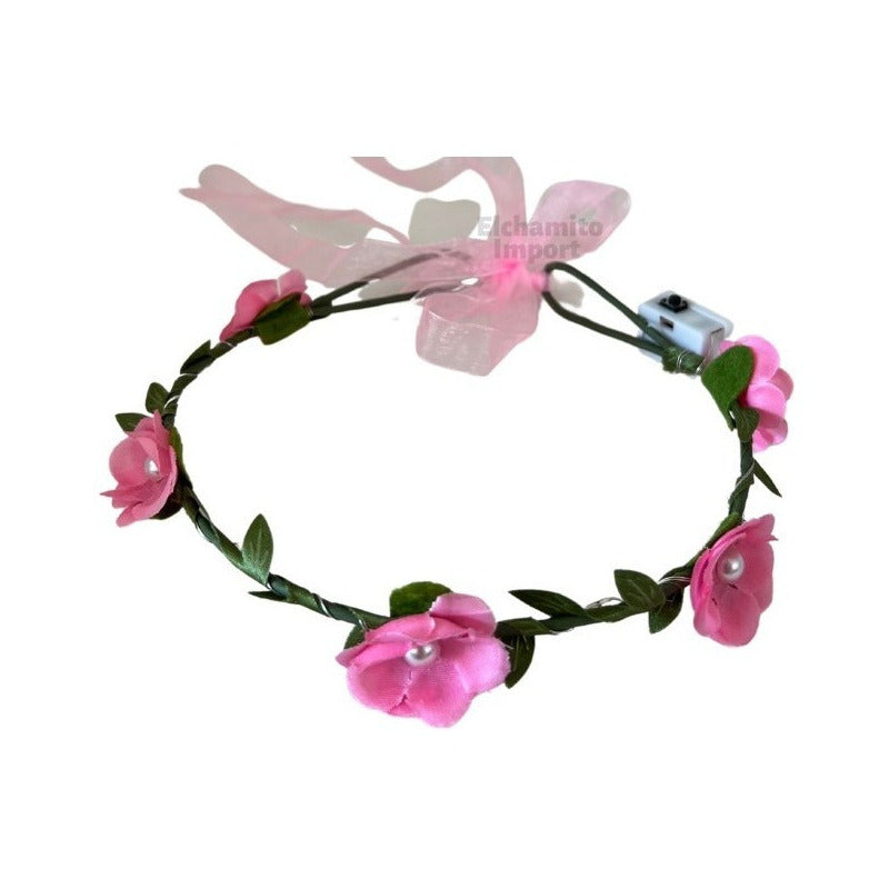 Cintillo Diademas Flores Con Luces, Corona Niñas Mujeres