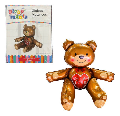 Globo Metalizado Figura Oso  73cm Decoración,amor