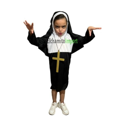 Disfraz La Monja Niña Halloween Incluye Tunica Cruz Cofia