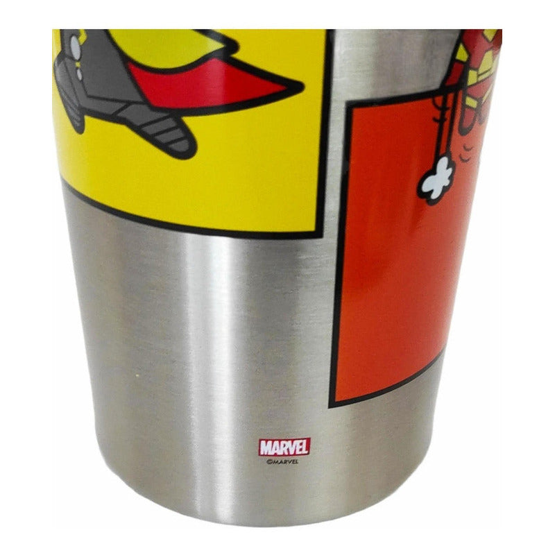 Vaso Mug Con Boton Avengers - Marvel Kawaii
