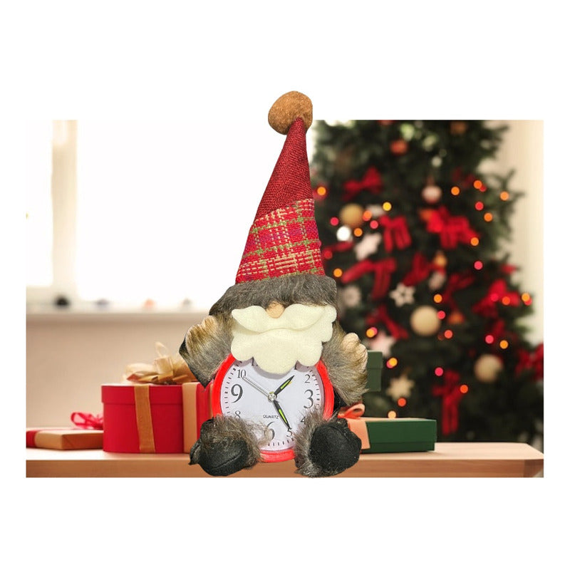 Reloj Mono Navideño Decoración Navidad Rojo