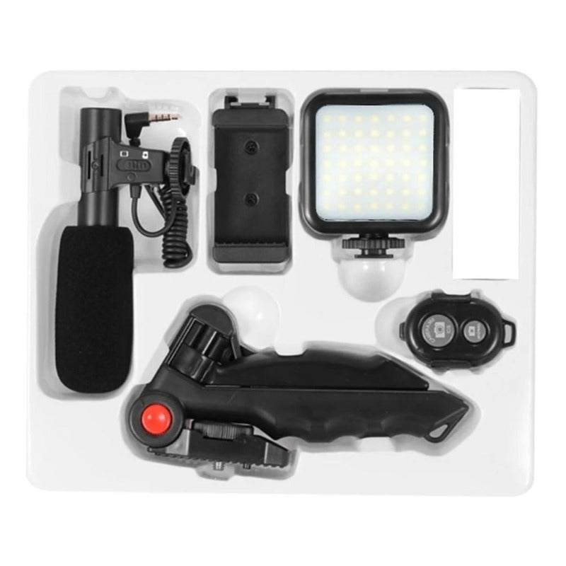 Trípode Micrófono Luz Led Fotografía Videos