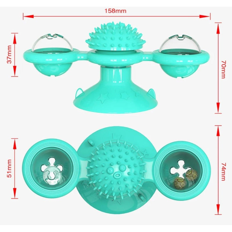 Divertido Juguete Para Gatos Molino Viento Luz Led