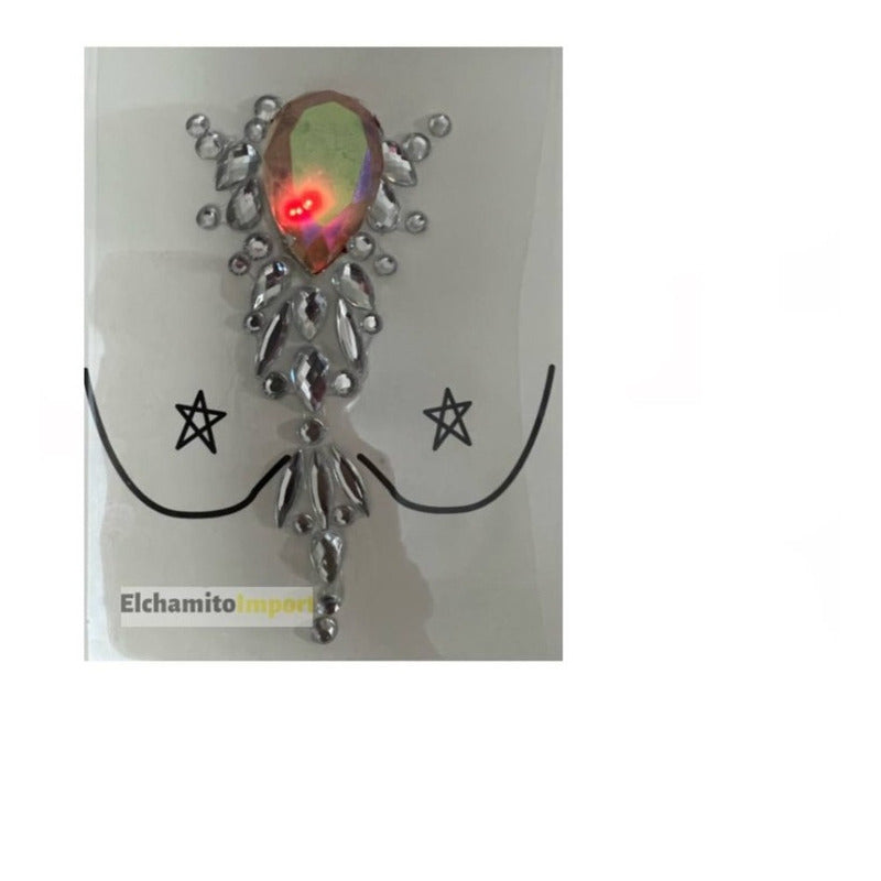 Face Sticker Para Pecho/ Espalda / Gemas Glitter Led