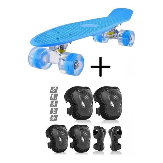 Patineta Skate Colors  + Set Protectores