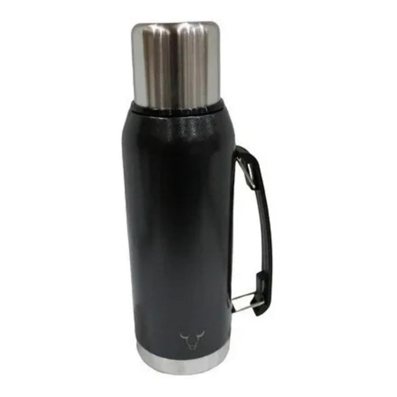 Termo Wayu Premium De 1 Litro Agua Caliente Libre Bpa Mate Negro