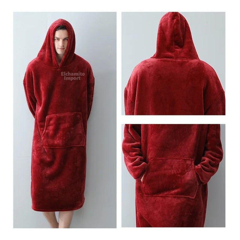 Poleron Manta Maxi Poleron  Felpa Polar Invierno