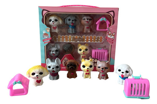 Figura De Perros Cachorros Juguete Miniaturas Para Niños C