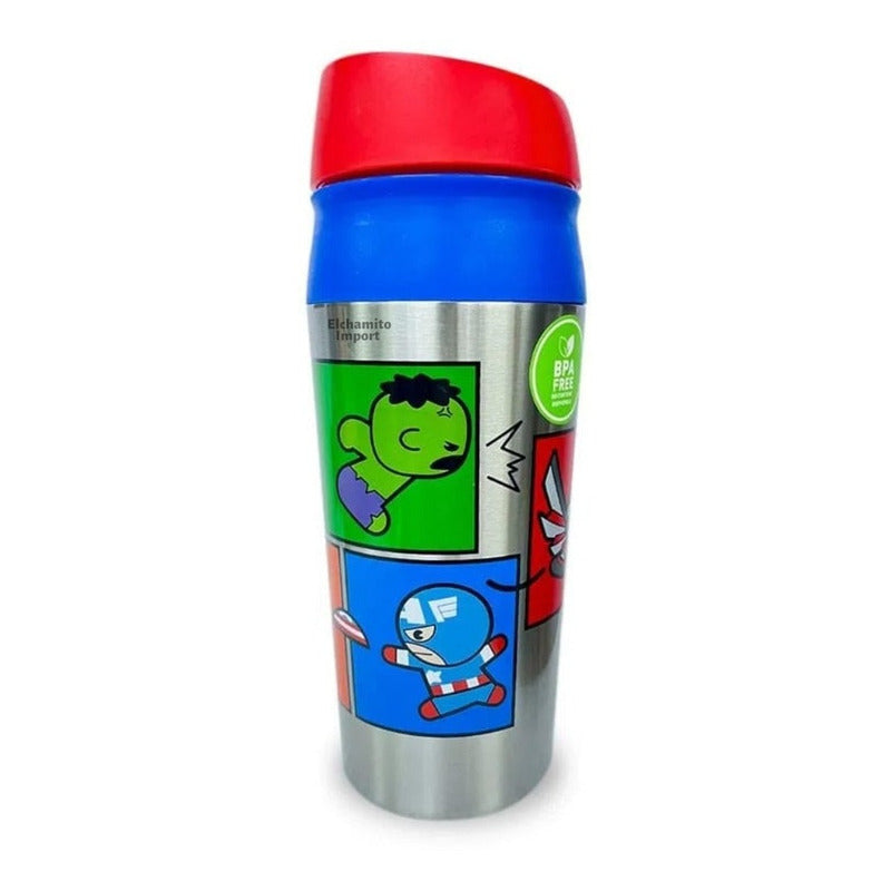Vaso Mug Con Botón Marvel Kawaii Avengers Marvel