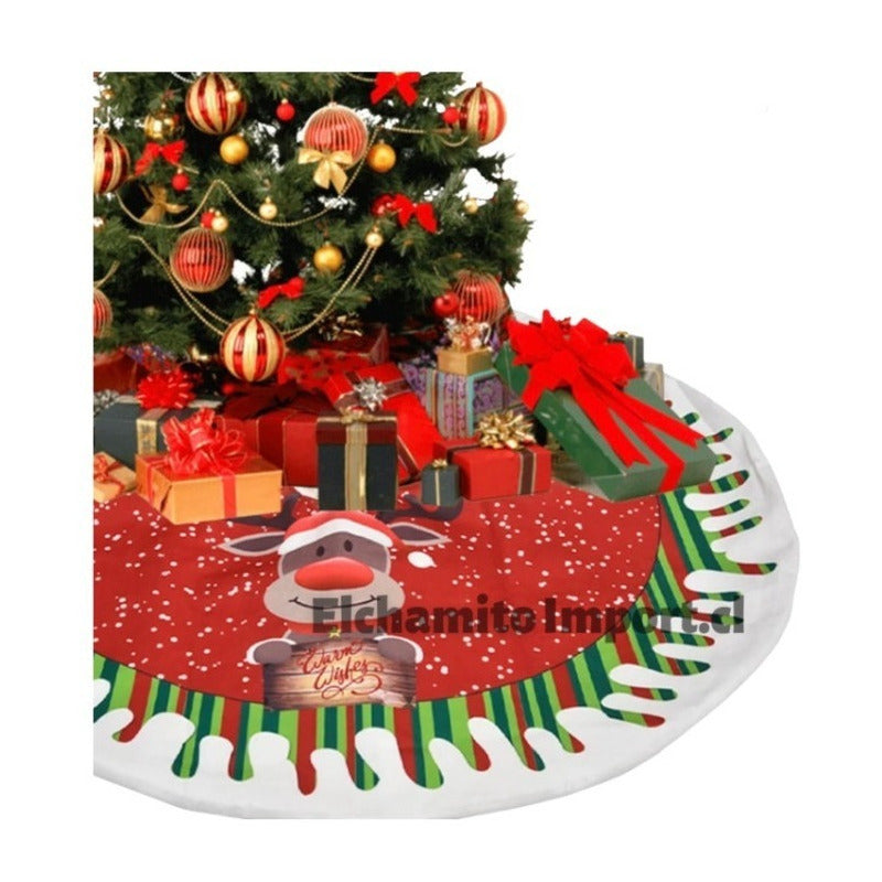 Faldon Pie De Arbol Santa/reno/mono De Nieve