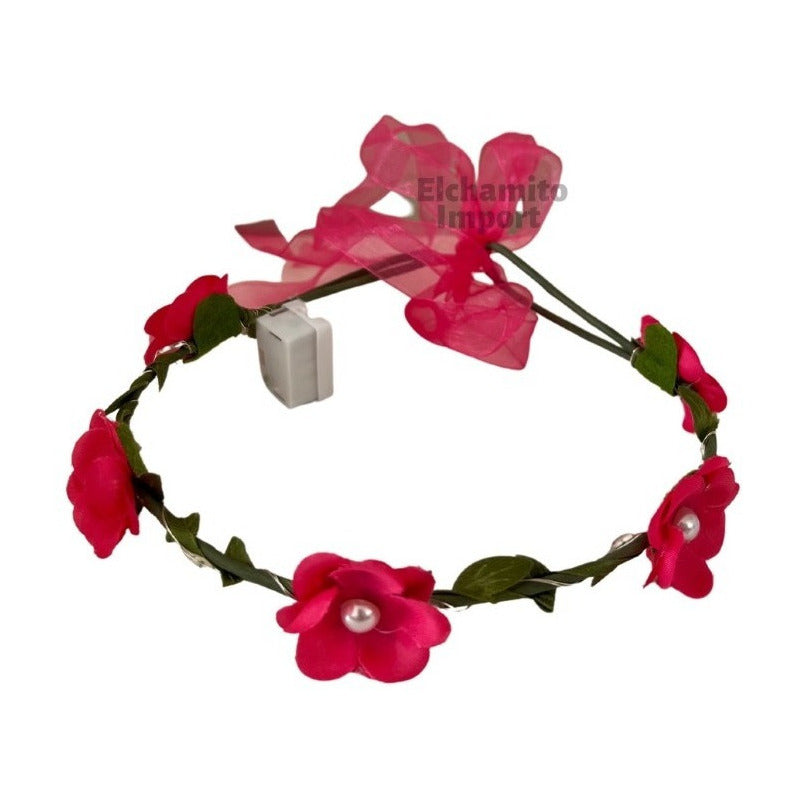 Cintillo Diademas Flores Con Luces, Corona Niñas Mujeres