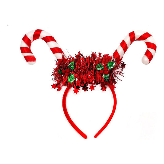 Cintillo Navidad Bastones De Dulces Led Rojo-blanco