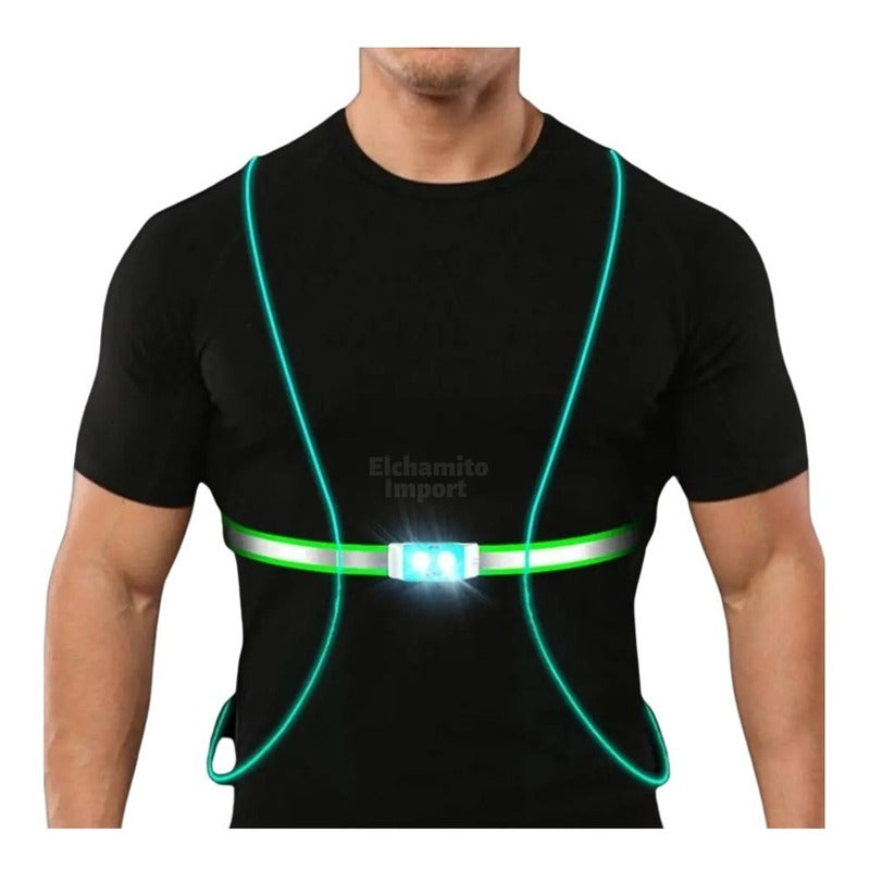 Chaleco Arnes Reflectante Con Luz Led Bicicleta/deportes Verde