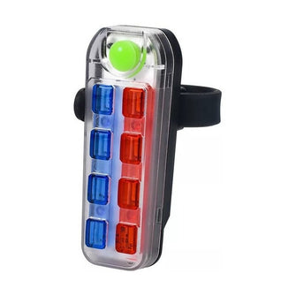 Luz Trasera Bicolor Rojo Azul  Bicicleta  / Recargable