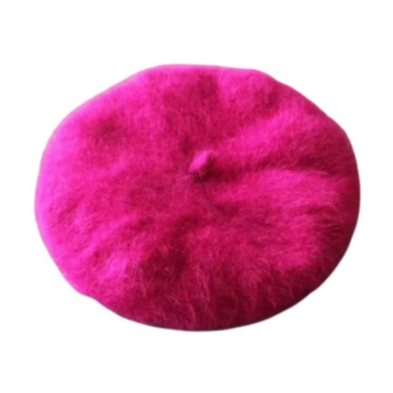 Boina Tipo Parisina Unicolor Peluditas Mujer