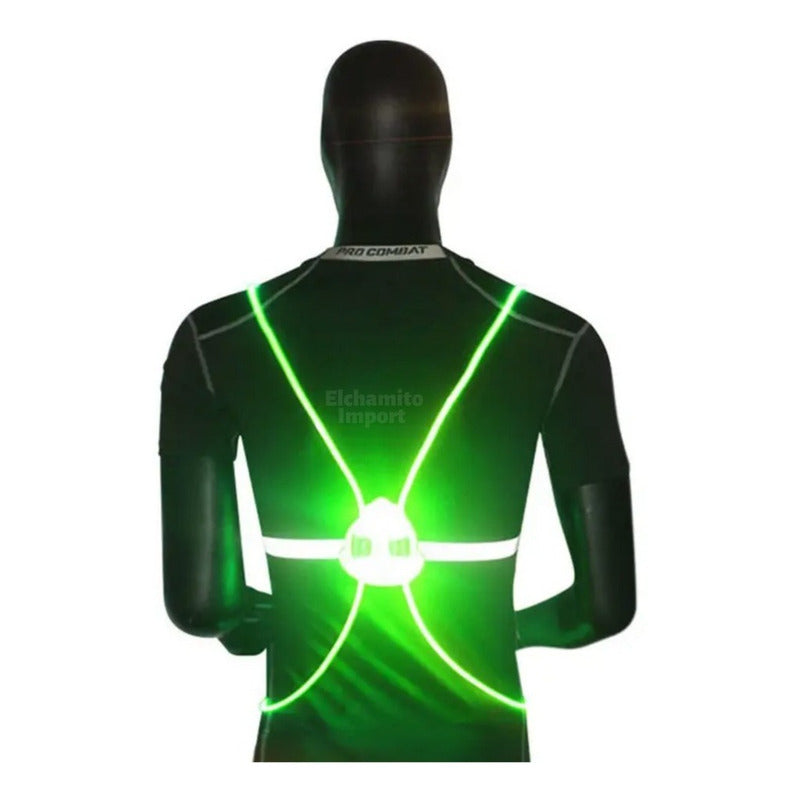 Chaleco Arnes Reflectante Con Luz Led Bicicleta/deportes Verde