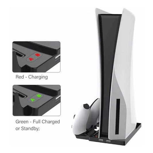 Base Cargador Controles  Soporte Compatible Play 5 Negro