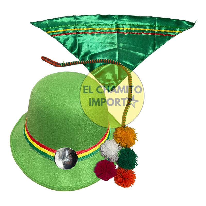 Gorro Nortino + Punta + Pom Pom Baile Trote Nortino
