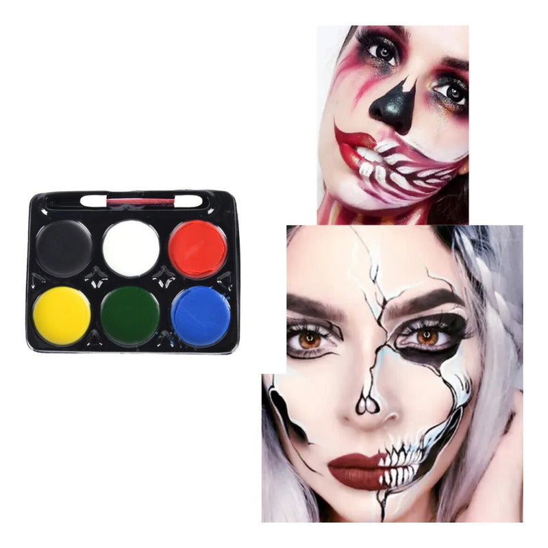 Pinta Caritas  Maquillaje 6 Colores Halloween