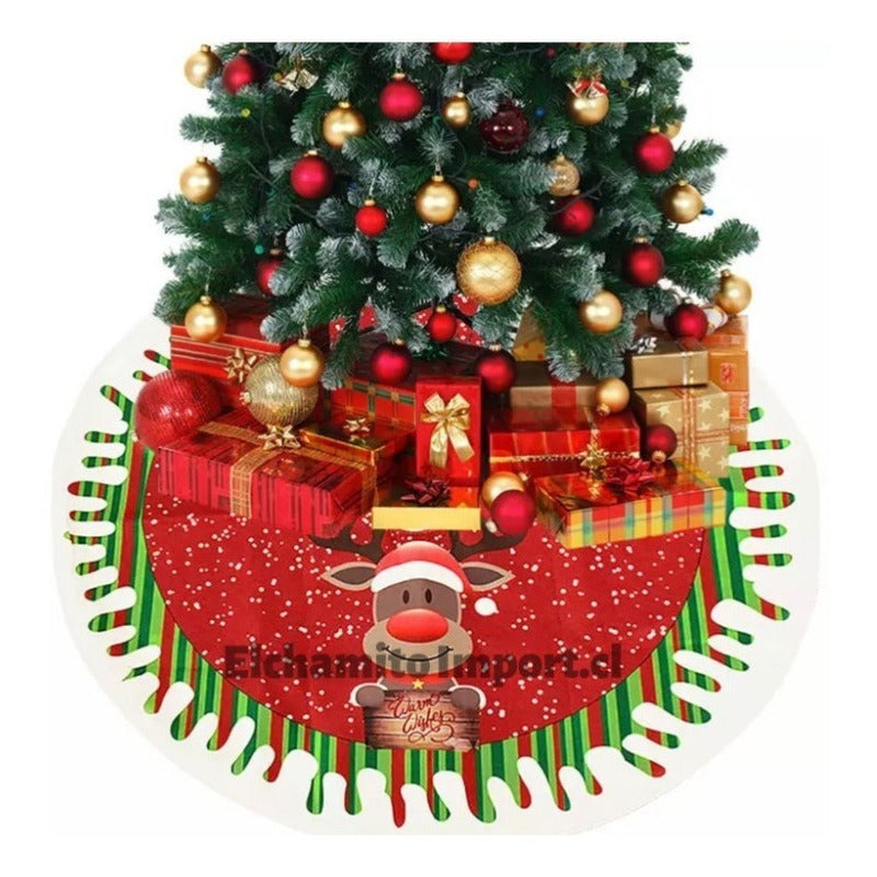 Faldon Pie De Arbol Santa/reno/mono De Nieve