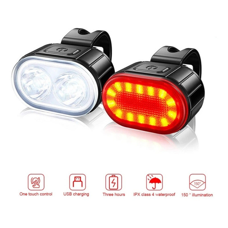 Juego Luces Led Bicicleta Blanca/roja Blanca / Roja