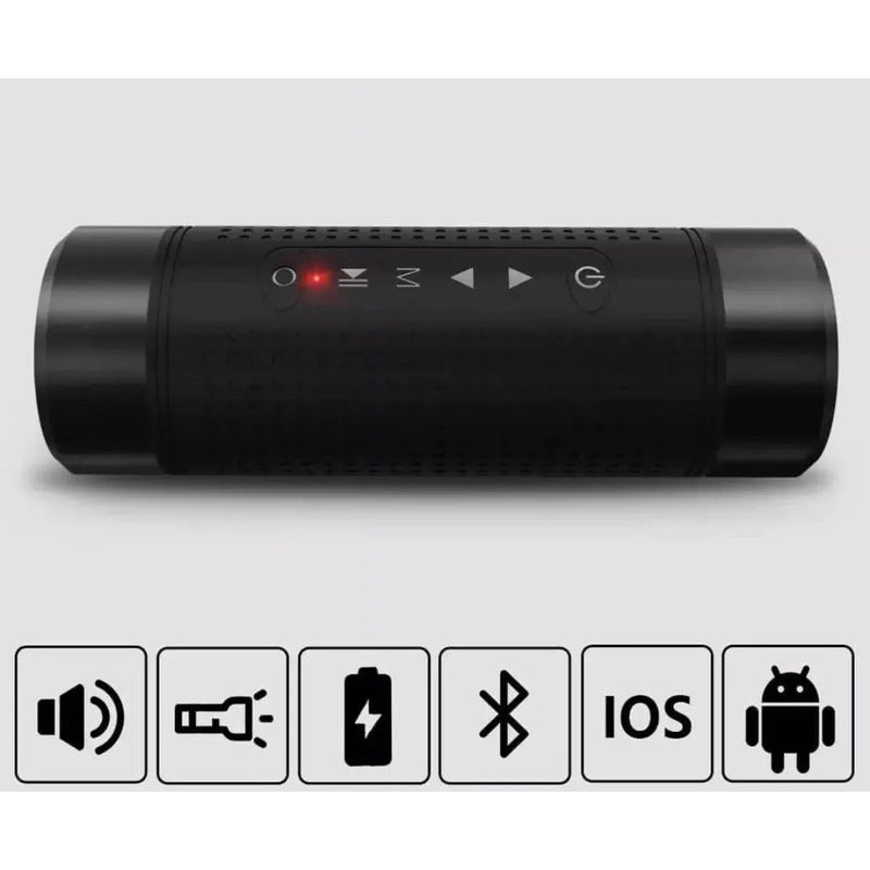Parlante Inalámbrico Defensor Con Bluetooth Led Impermeable Para Exteriores Negro