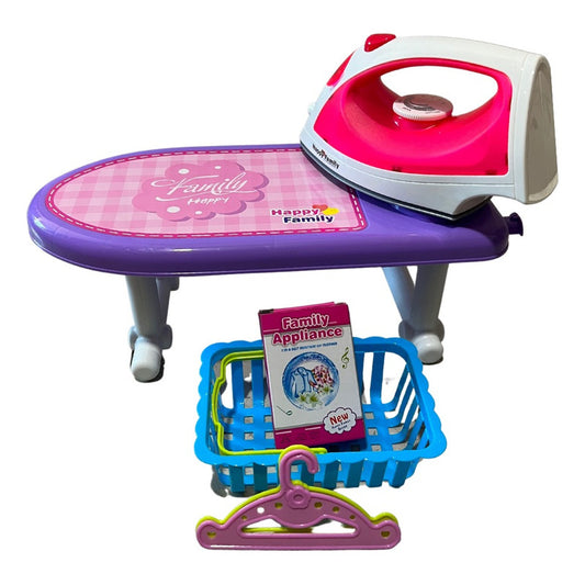 Set Juguete Tabla Planchar Con Plancha Niñas Rosado