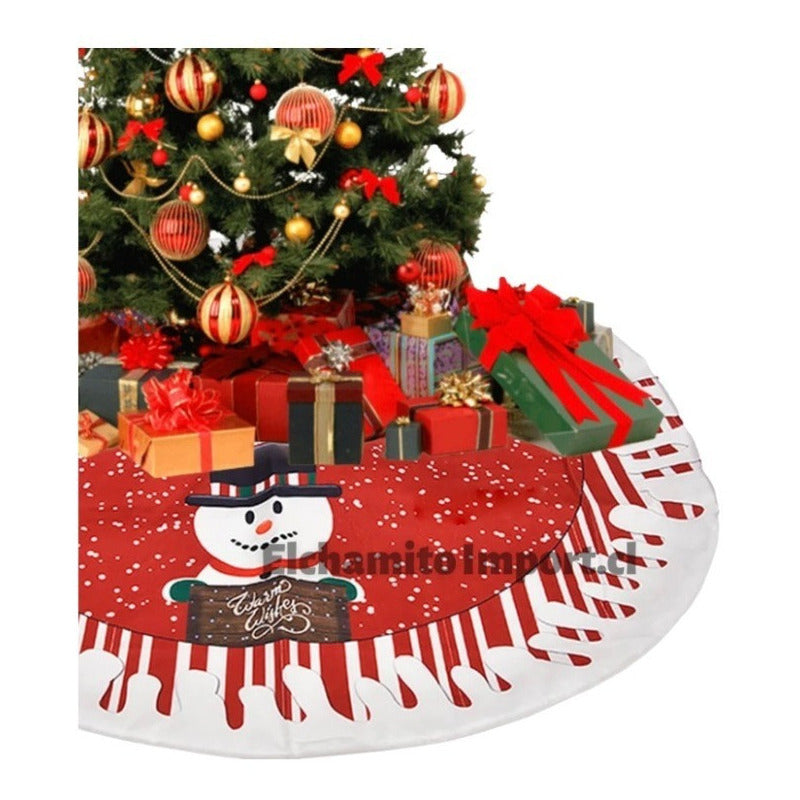 Faldon Pie De Arbol Santa/reno/mono De Nieve