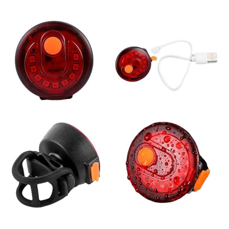 Luz Trasera Roja Redonda Led Recargable Usb Bicicleta