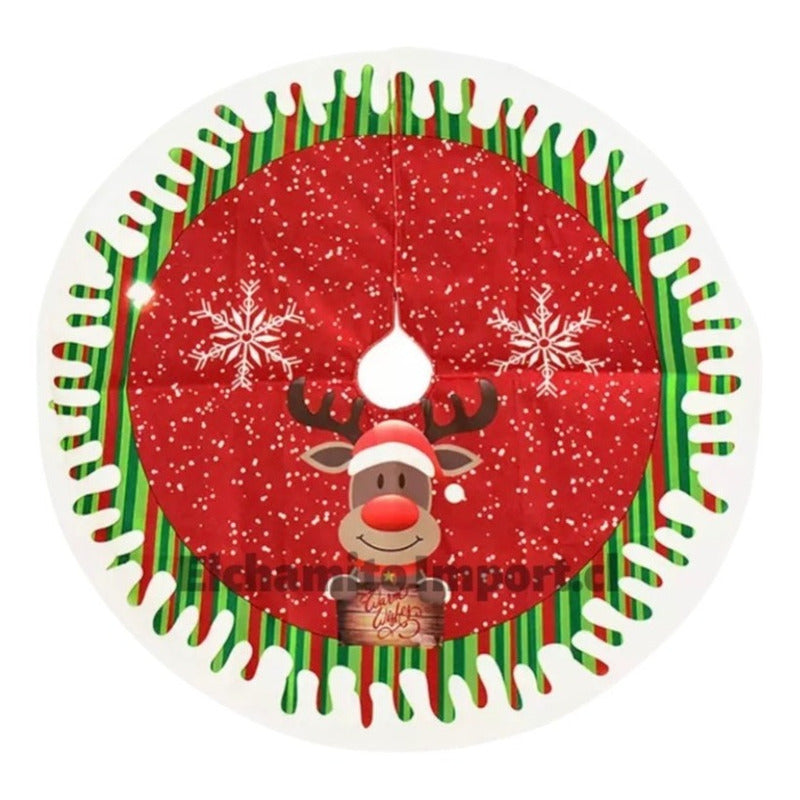 Faldon Pie De Arbol Santa/reno/mono De Nieve