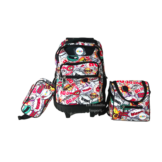 Pack Mochila Trolley + Lonchera + Estuche / Niños/ Ekizde